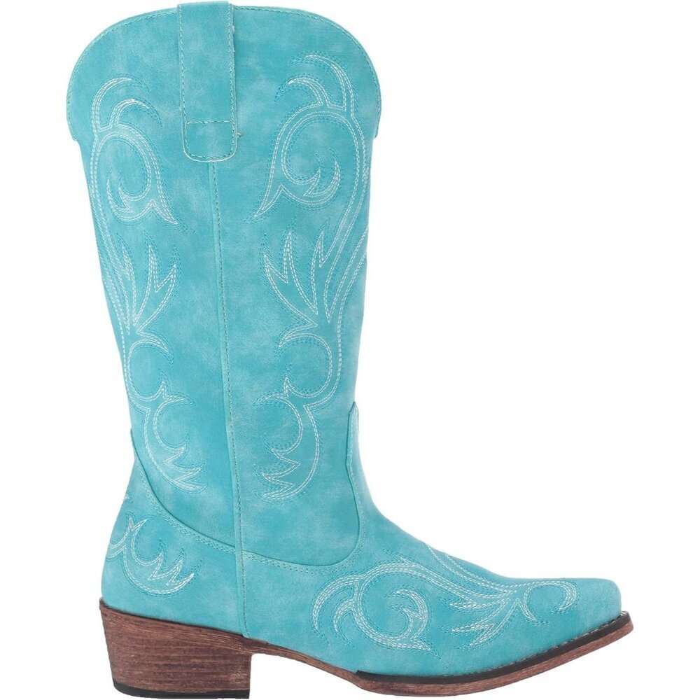 ✨ ROPER Casual Boots Women Blue Riley Round Toe Mid Calf Low Heel 1-2 - Picture 6 of 9